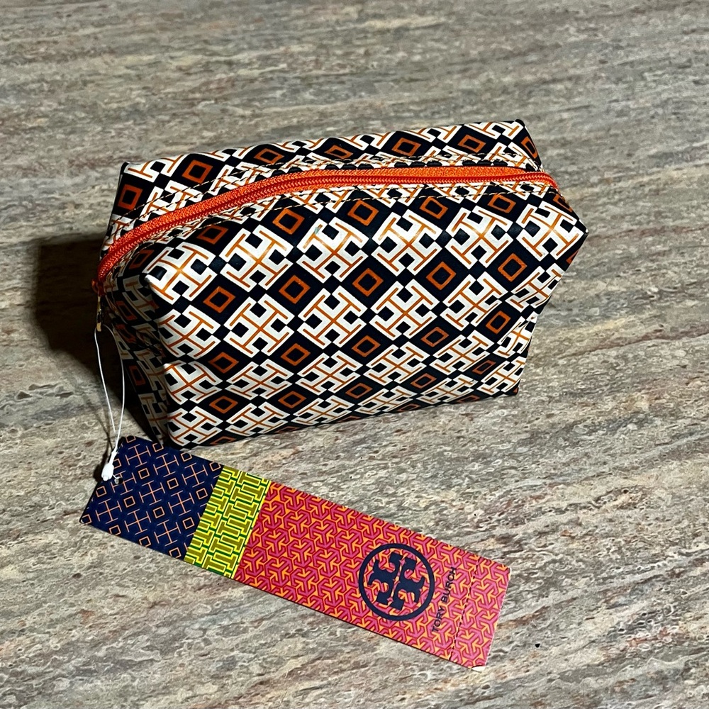 NWT Tory Burch Geometric Patterned Cosmetic Bag